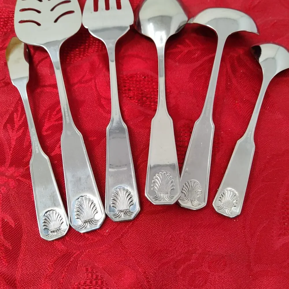 6X Serving Colonial Shell Stainless Ladle Spreader Pie Fork Korea